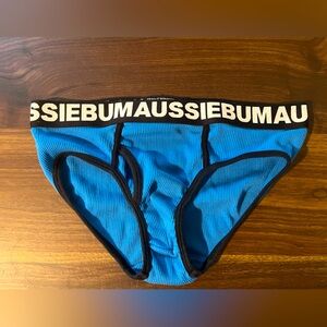 AussieBum Ribbed “Roger” Brief - Blue, Medium